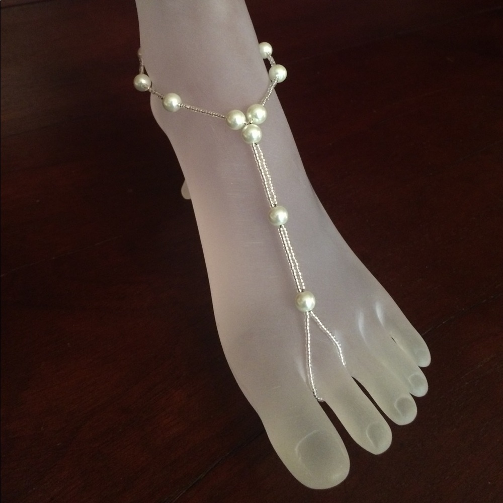 Beaded Pearl Barefoot Sandals